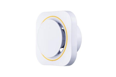 Nowoczesny wentylator łazienkowy serii RING. Średnica 100mm. Standard. Kolorowa opaska do wybory w zestawie