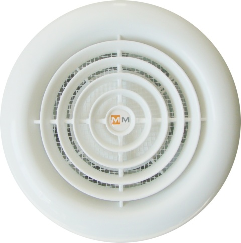 Klasyczny wentylator łazienkowy serii MM Ø 100mm Standard Biały ABS