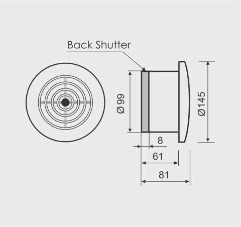 Klasyczny wentylator łazienkowy serii MM Ø 100mm Standard Biały ABS