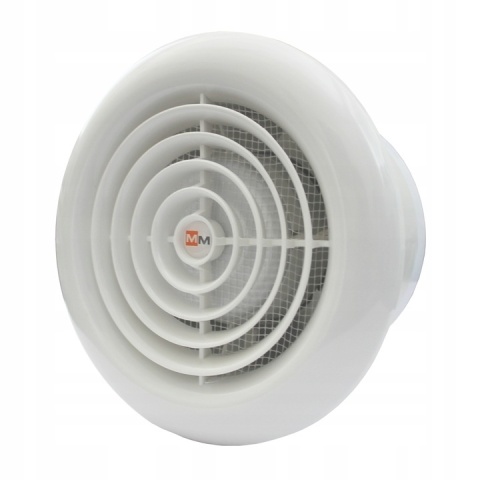 Klasyczny wentylator łazienkowy serii MM Ø 100mm Standard Biały ABS