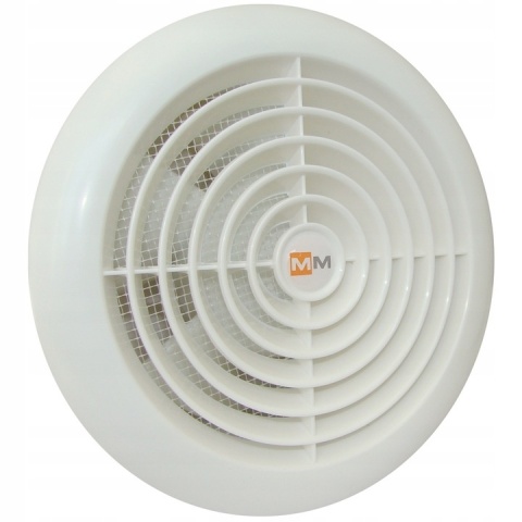 Klasyczny wentylator łazienkowy serii MM Ø 100mm Standard Biały ABS