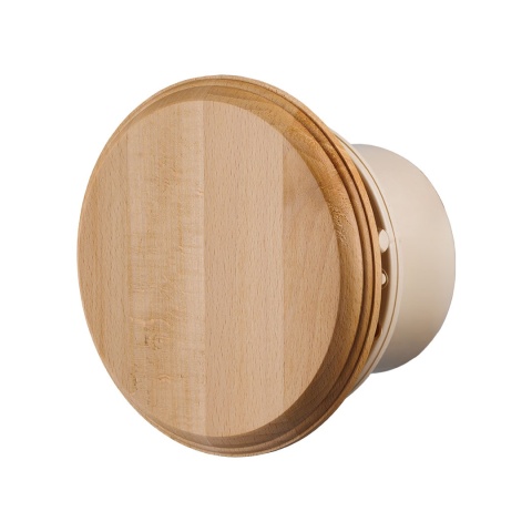 Wentylator do SAUNY serii MMS. Panel Okragły Naturalne Drewno. Średnica 100 mm