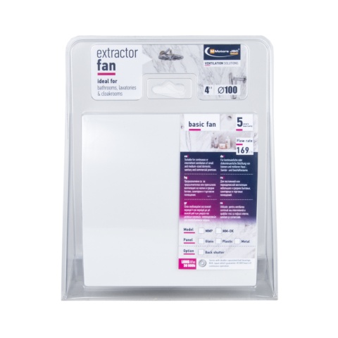 Wentylator łazienkowy MMOTORS MMP – Elipsa Turbo | BIAŁY POŁYSK | 100 mm | 169 m³/h