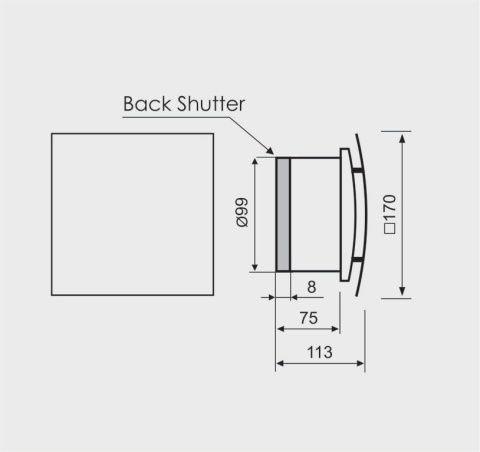 Wentylator łazienkowy MMOTORS MMP – Elipsa Turbo | BIAŁY POŁYSK | 100 mm | 169 m³/h