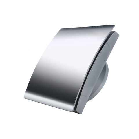 Wentylator łazienkowy krótki króciec Chrom Panel Elipsa Standard Ø100mm klapa