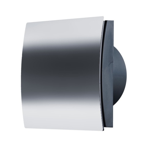 Wentylator łazienkowy krótki króciec Chrom Panel Elipsa Standard Ø100mm klapa