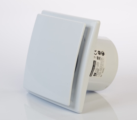 Wentylator łazienkowy serii OK. Biały Połysk. Wyposażenie standardowe. Średnica 90 mm