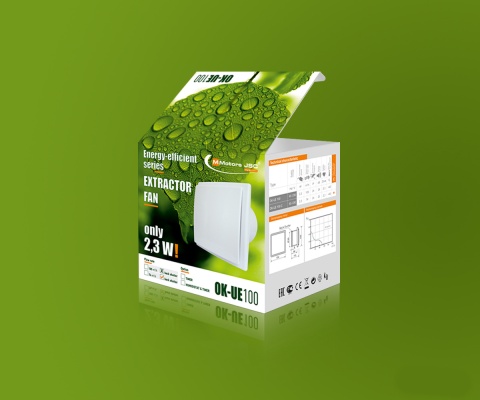 Wentylator łazienkowy serii OK. Biały Połysk. Wyposażenie standardowe. Średnica 90 mm